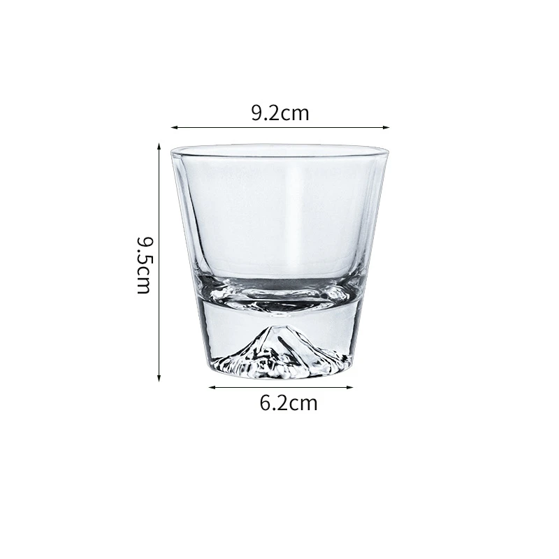 Japanese Mount Fuji Glass Cup Snow Mountain Cup Whiskey Glass Transparent Water Cup and Foreign Wine Cup