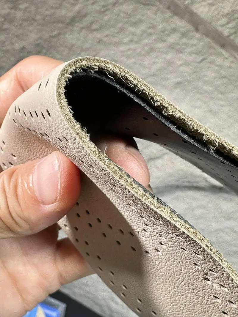 Rare! Top Layer Cowhide Leather Latex Breathable Hole Shock Absorption Odor Control Men's Genuine Leather Insoles