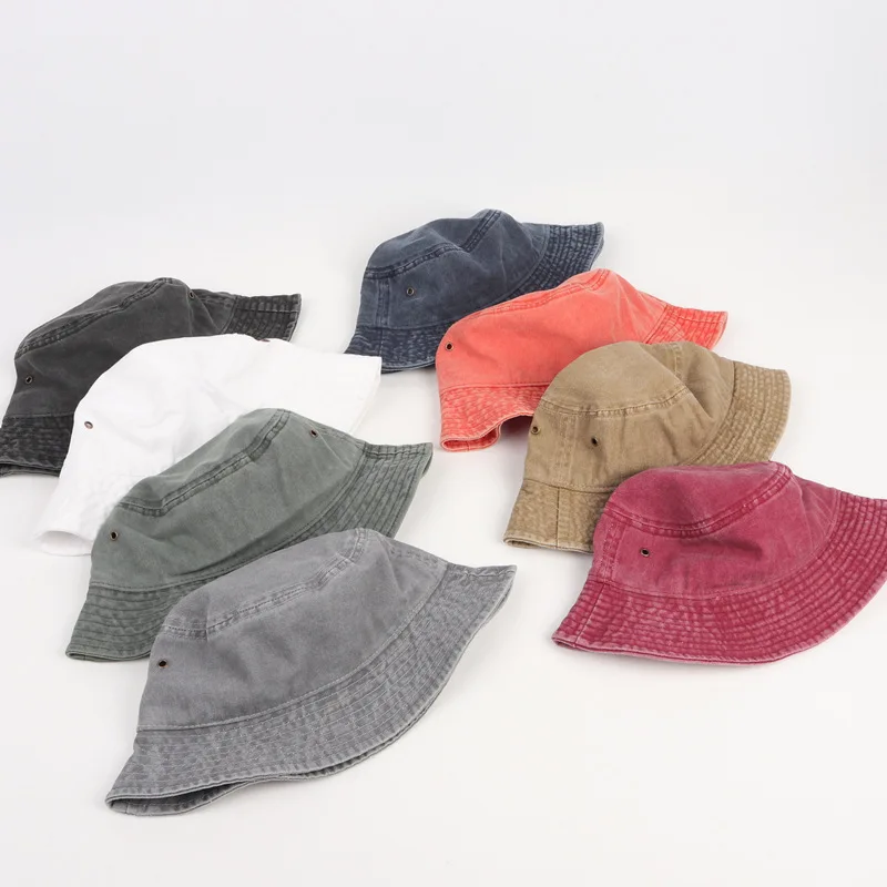 

Washed Denim Bucket Hat Wide Brim Cotton Fisherman Hat for Men Women Unisex Summer Panama Sun Hat Outdoor Beach Fishing Cap