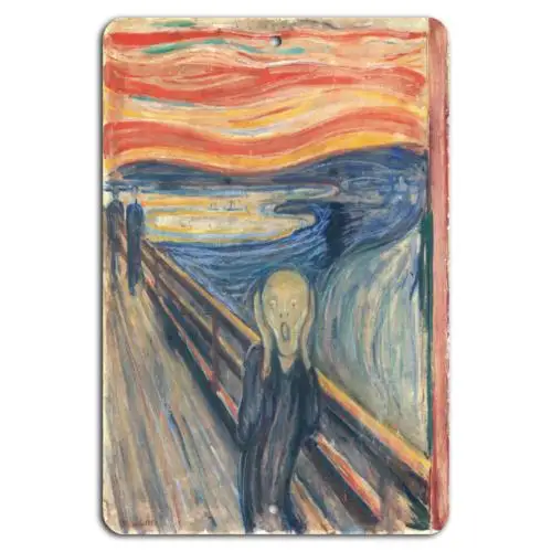 Scream in Color: Iconic Art on Metal Sign-Aluminum