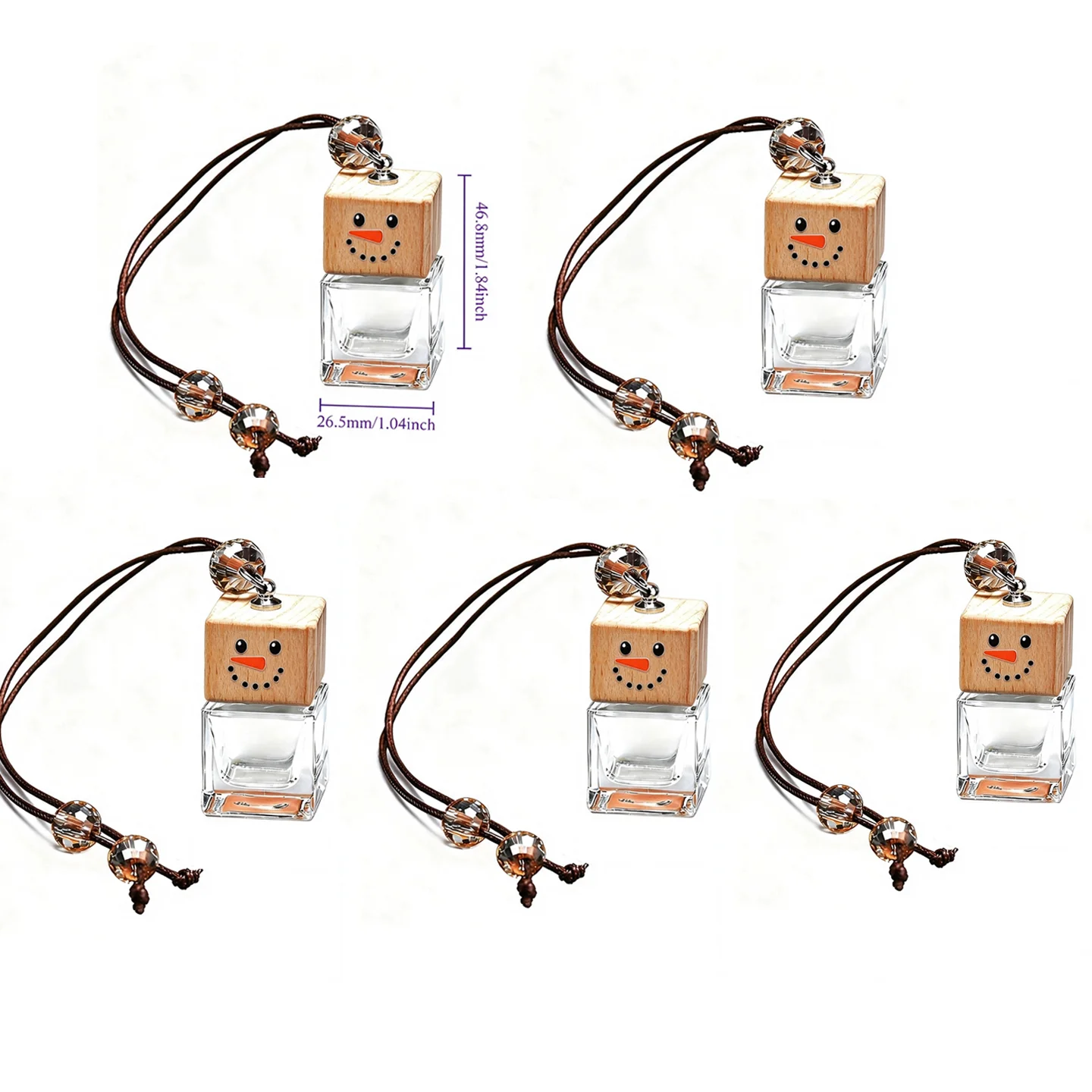 5pcs DIY Christmas Car Perfume Pendant, High-grade Car Aroma Ornament, Long-lasting Light Fragrance Car Interior Decoration
