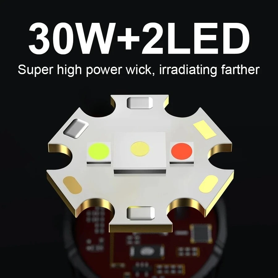 High Power Flashlight White/Red Green Light 3 Colors Multifunctional Rechargeable Zoom Flashlight Outdoor Camping Hunting Torch