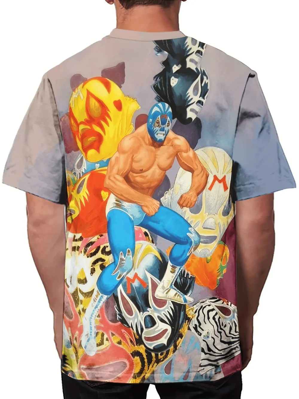 Fun Mexican Freestyle Wrestler 3D Printed Men T-shirt Summer Casual Comfortable Breath Quick-dry Suitable Outdoor Activities Top