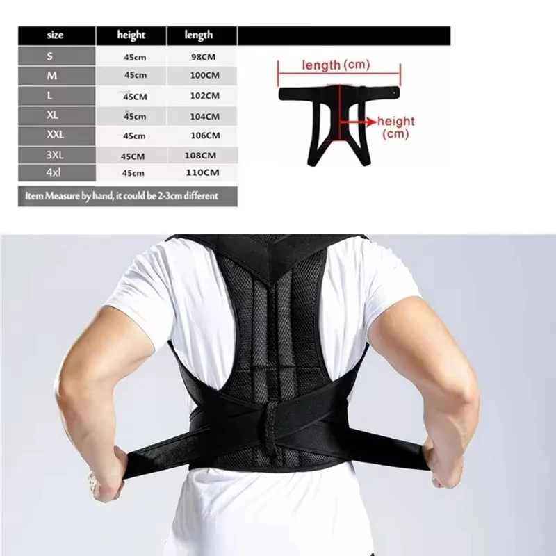 S-3XL Women and Men Adjustable Hump Correction Back Support Shoulder Lumbar Brace Belt Adjustable Back Trainer Unisex Correction