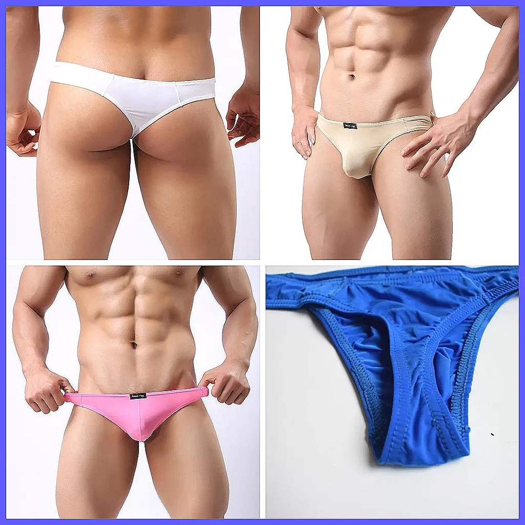 Men's Ice Silk Thong Low Rise G-String - Butt Lifting Sensual Underwear for Men