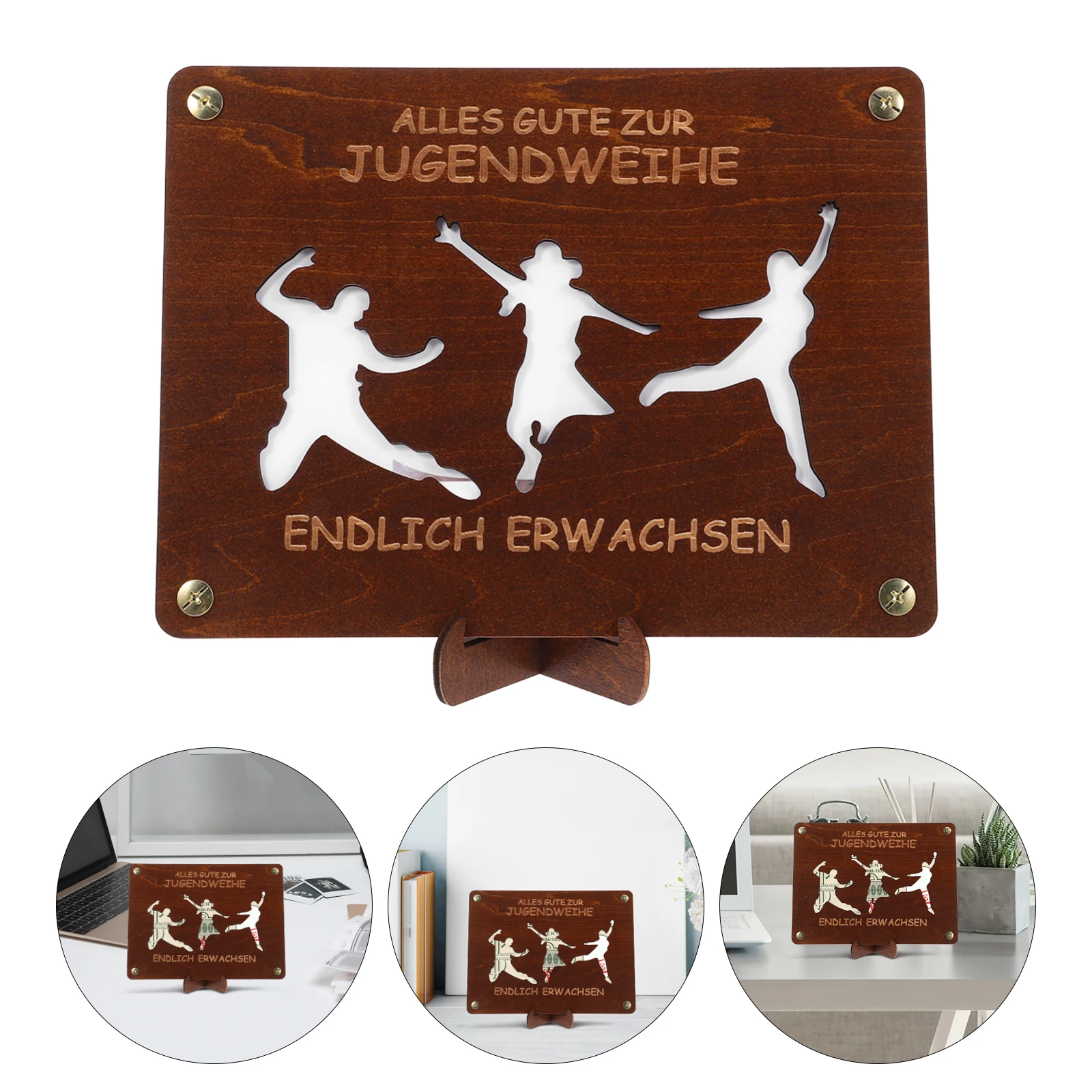 حاوية نقود خشبية أنيقة، هدية تخرج، منظم نقدي محمول، محفظة خشبية أنيقة للمناسبات الخاصة