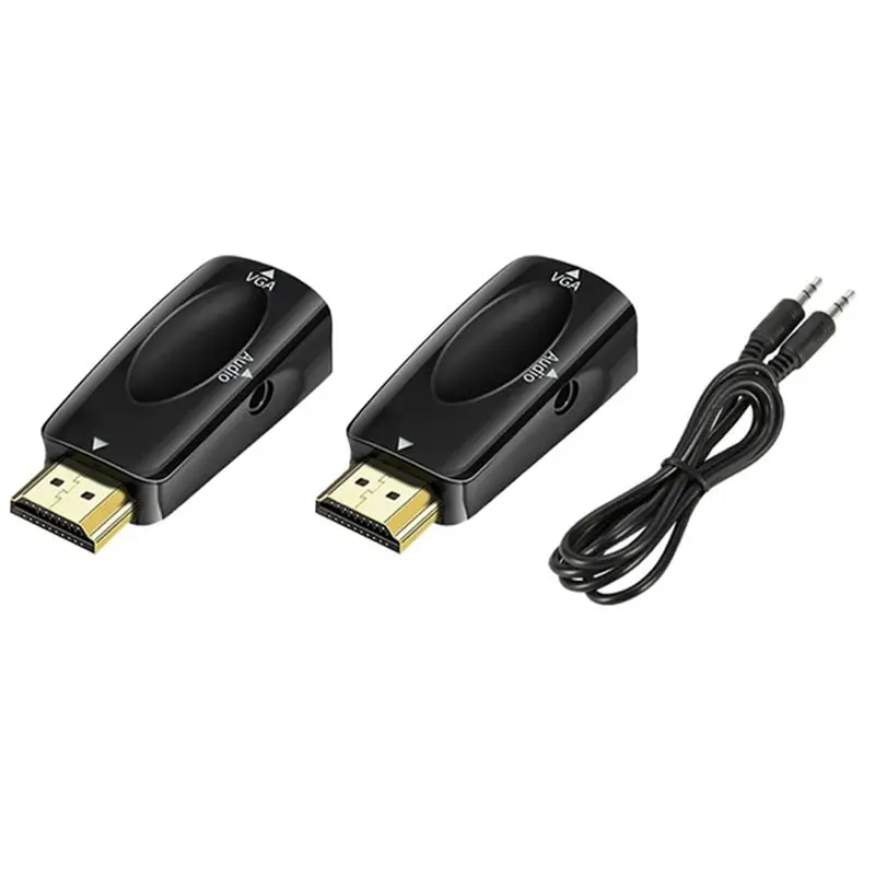 B29C--Compatible To VGA Adapter HD 1080P Audio Converter Audio Transmission With 3.5Mm Jack Audio Converter