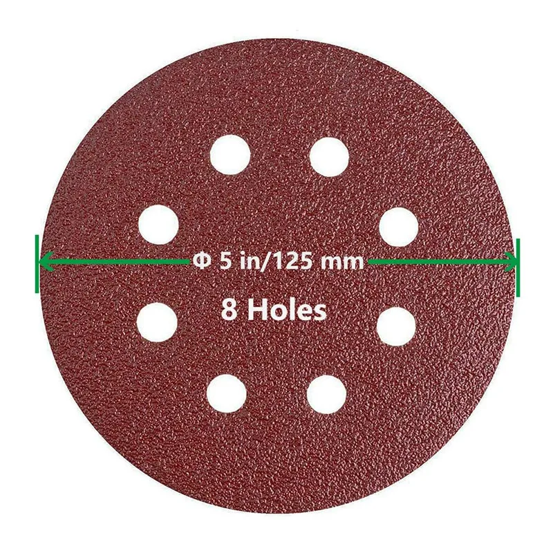 Disc Sandpaper 125mmBrushed Sheets 5Inch8-hole Velvet Disc Dry Matte Paper Flocking Sandpaper Hardware Ceramics Wooden furniture