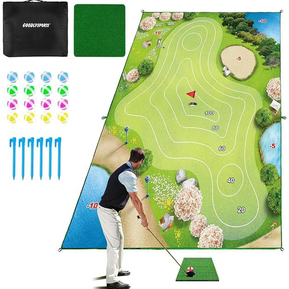 بساط ممارسة أرجوحة الجولف - مجموعة سجادة الضرب الخارجية مع سطح كرة لاصق من القطيفة، مثالية لجميع مستويات المهارات. #5