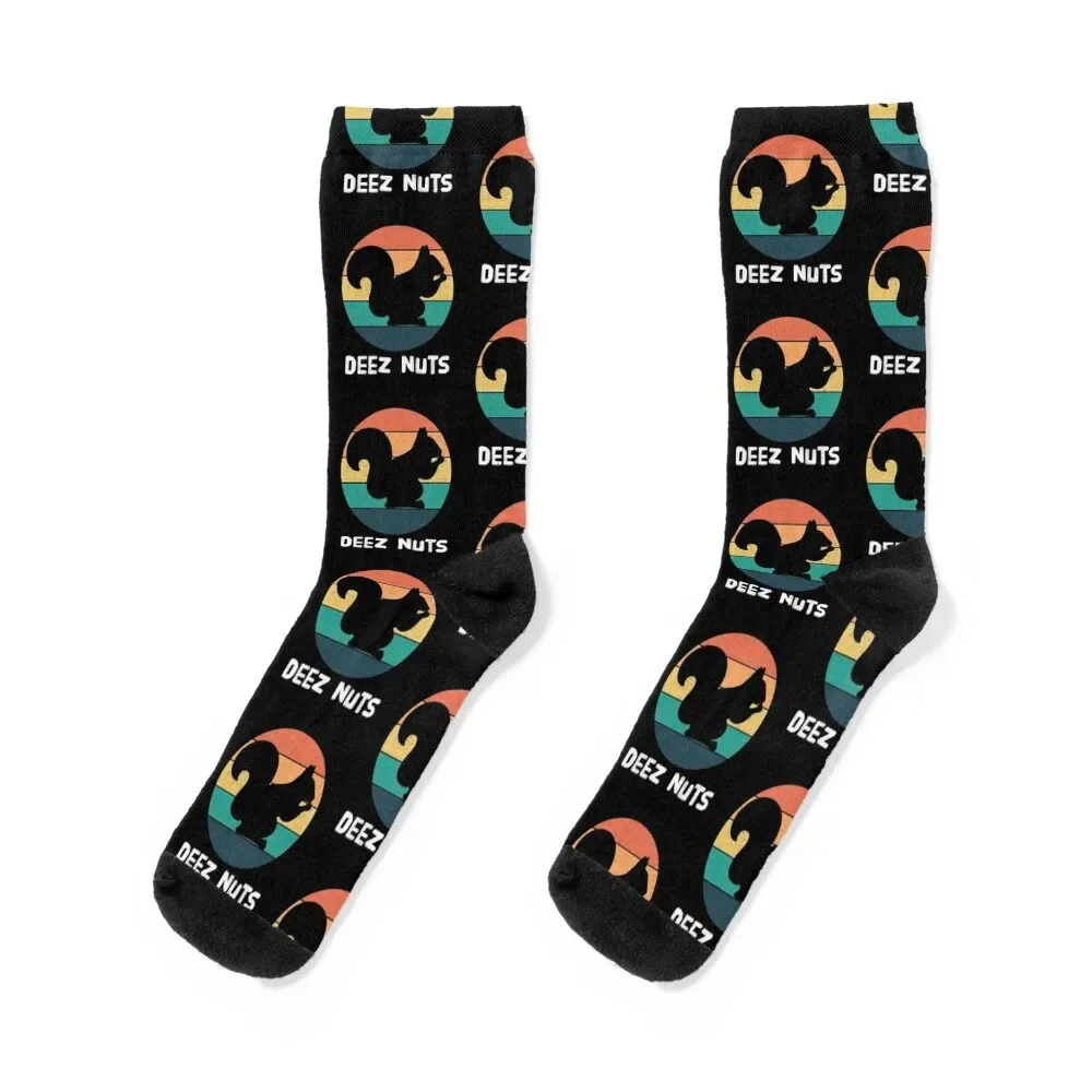 

Vintage Sunset Funny Squirrel Meme Deez Nutz Humor Socks Running ankle Christmas Men Socks Luxury Brand Women's