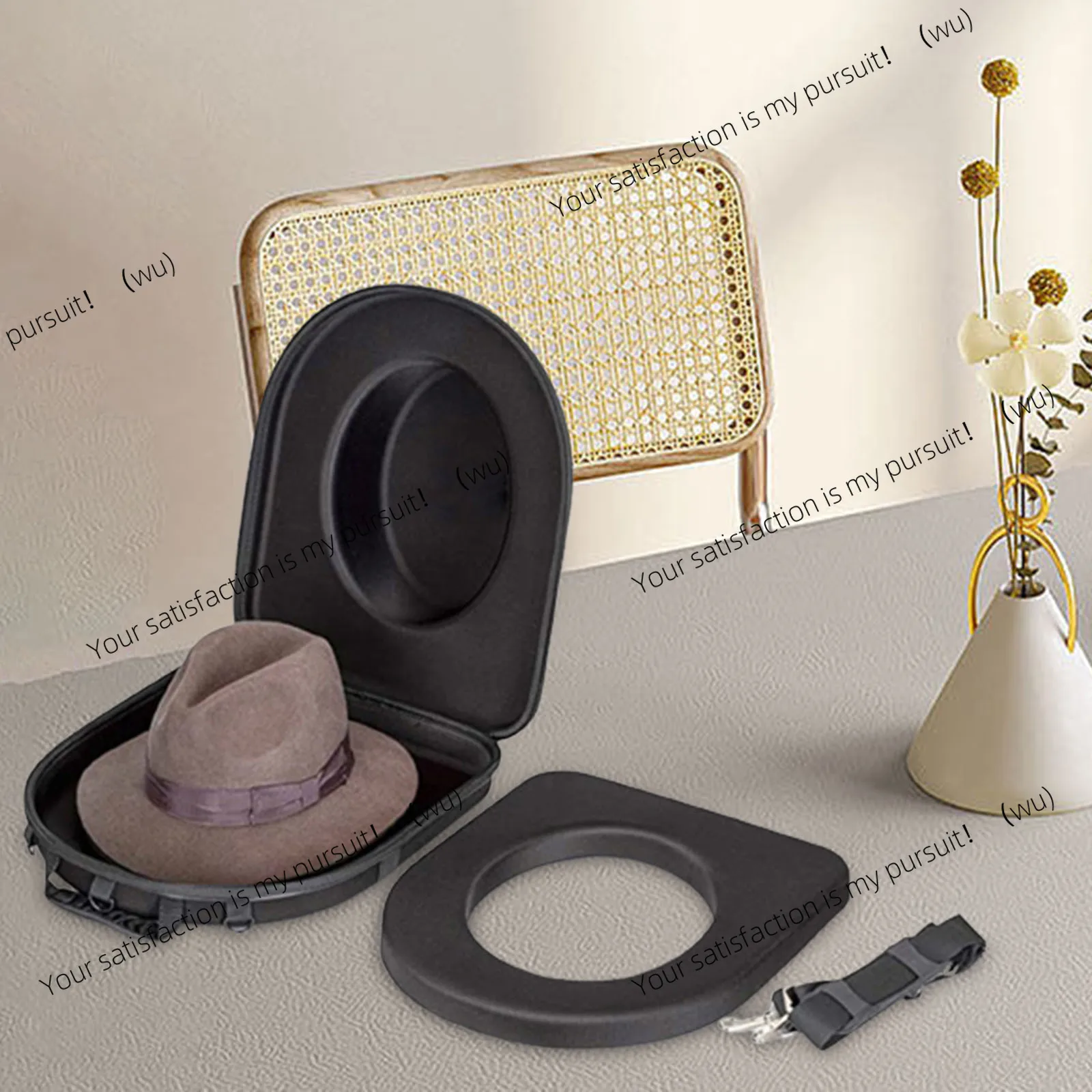 Travel portable hat EVA hat box, suitable for boatman/baseball/cowboy hats, to prevent the hat from being squeezed and deformed.