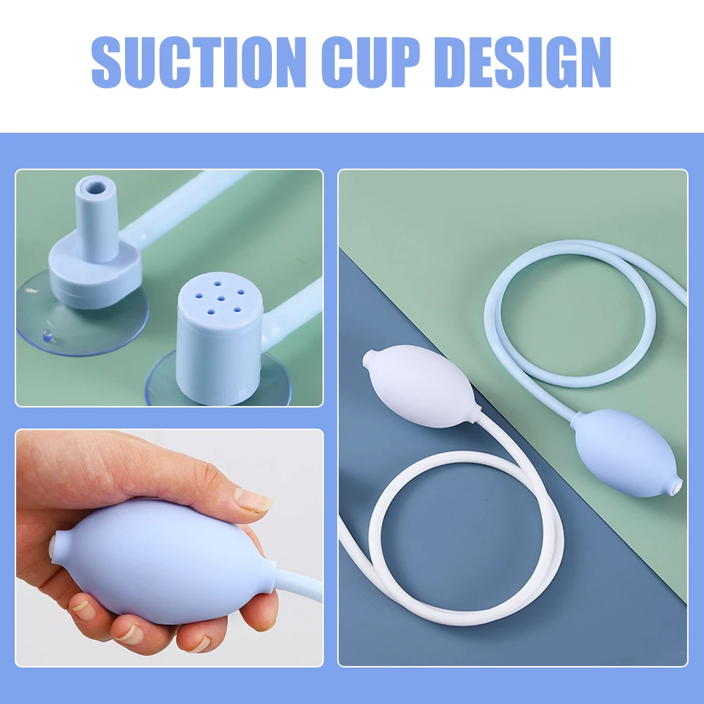 2Pcs Blue And White Vaginal Douche Cleaner Suction Cup Design Private Parts Irrigator Plastic Women Flusher