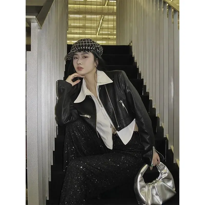 

Осенние женские укороченные куртки в японском стиле с воротником-стойкой, термокофейный, лавандовый, свободный темно-синий стиль, привлекательный уголь