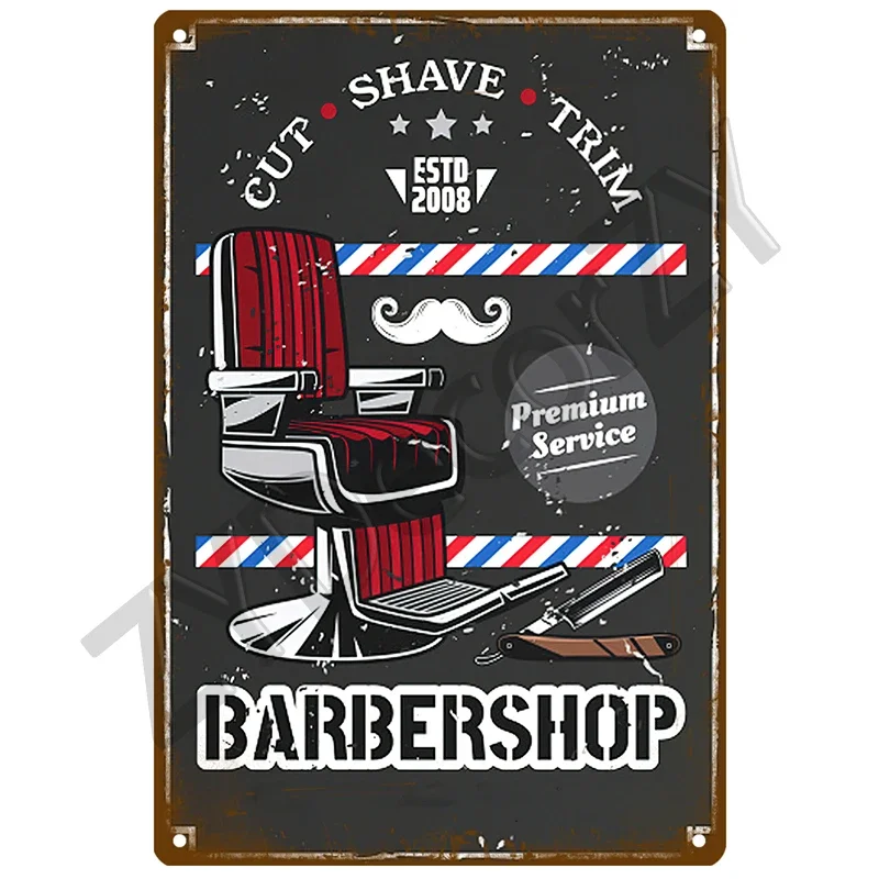 Barber Pole Wall Poster Metal Sign Wall Art Plaque Metal Vintage Door Tin Sign Bar Home Room Decor Decoration Interior Paintings