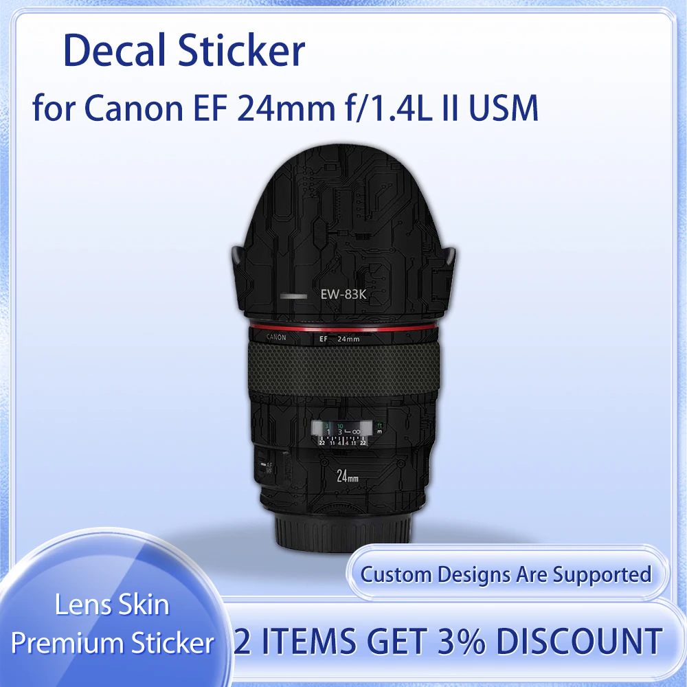 

EF24F1.4II Наклейка для объектива Canon EF 24mm f/1.4L II USM Наклейка на кожу объектива EF24mmF1.4 II Защитная пленка Пленка для кожи с покрытием