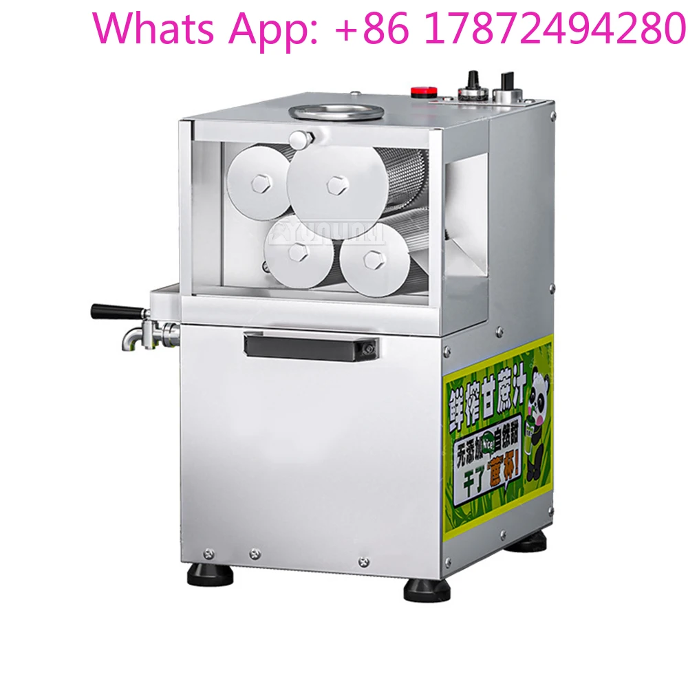 Extractor de Jugo de Caña de Azúcar de Cuatro Rodillos, Máquina Eficiente para Extraer Jugo de Caña, Trituradora de Caña de Acero Inoxidable, Extractor de Jugos