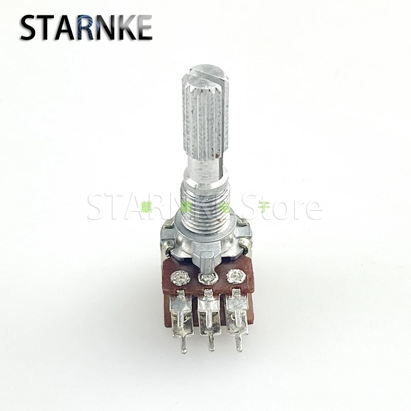 2PCS R1210G 12 Type B20K 6-Pin Dual Speaker Amplifier Audio Treble And Bass Volume Potentiometer Flower Shaft Length 25mm