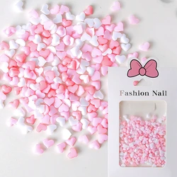 200PCS 3D Acrylic Nail Art Heart Charms Accessories Resin Flatback Rhinestone Parts For Nails Decoration DesignSupplies Products