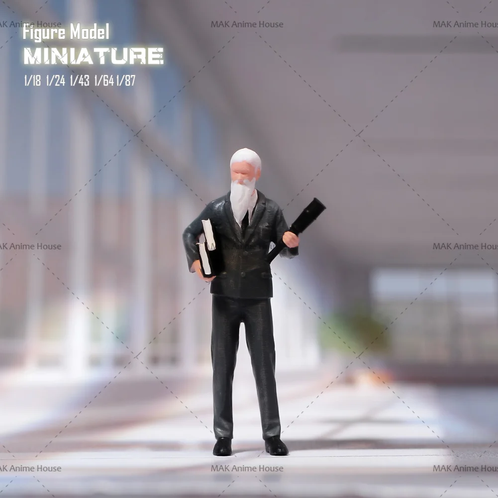 

Miniatures 1/87 1/64 1/43 1/24 1/18 Professor Of Astronomy With White Hair Figure Doll Painted Model Scene Decoration Toys