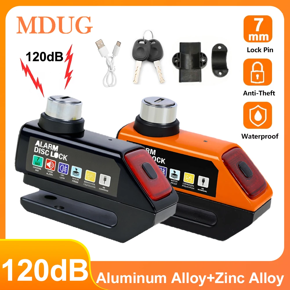 

Мотоциклетная сигнализация, замок дискового тормоза, 120 дБ, громкая противоугонная сигнализация, безопасность, мото колесо, диск, замок, водонепроницаемый мотоциклетный дисковый замок