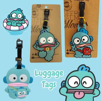 Sanrio Hangyodon Kawaii 여행 액세서리 수하물 태그 실리카 젤 가방 ID 주소 홀더 수하물 탑승 태그 휴대용 라벨
