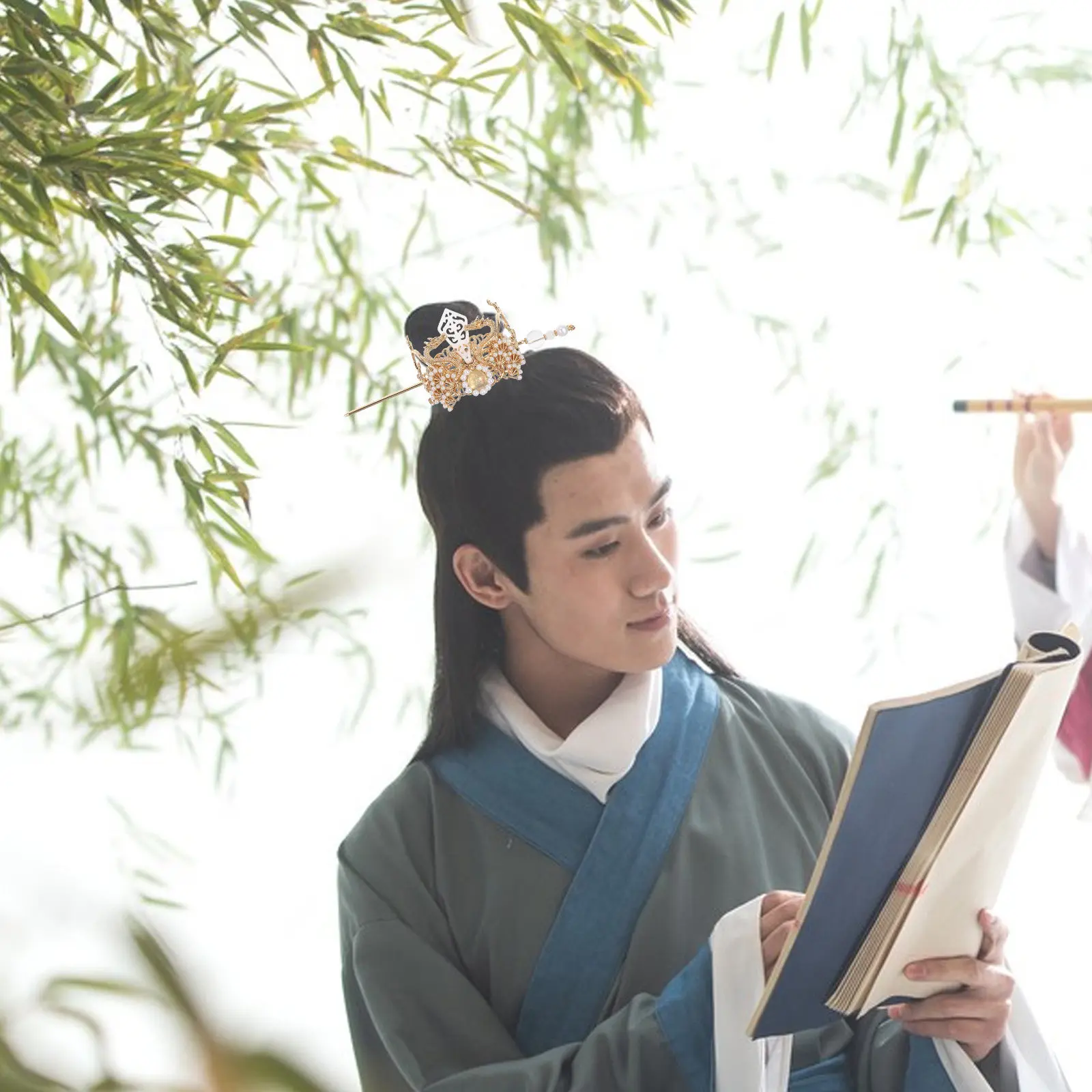 

Традиционная заколка для волос в стиле Ханьфу: элегантная шпилька из сплава с узором журавля, украшение для прически в древнекитайском стиле, аксессуар для особого случая