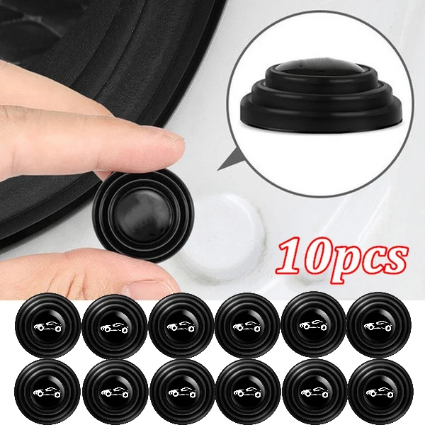10 Uds. Almohadilla antigolpes para puerta de coche, almohadillas adhesivas de silicona anticolisión para capó y maletero, juntas de junta amortiguadora antiruido para coche