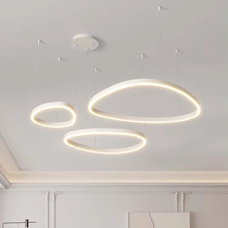 Lámpara colgante minimalista de estilo nórdico, luz regulable con Control remoto para decoración del hogar, comedor, sala de estar, dormitorio, estudio, color blanco y negro