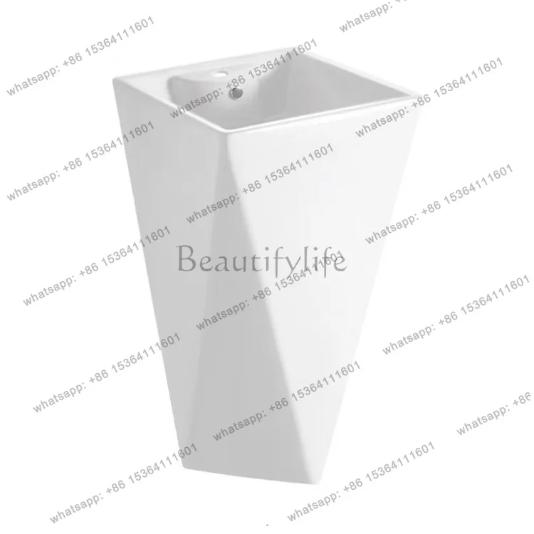Triangular vertical washbasin, diamond hexagonal column basin