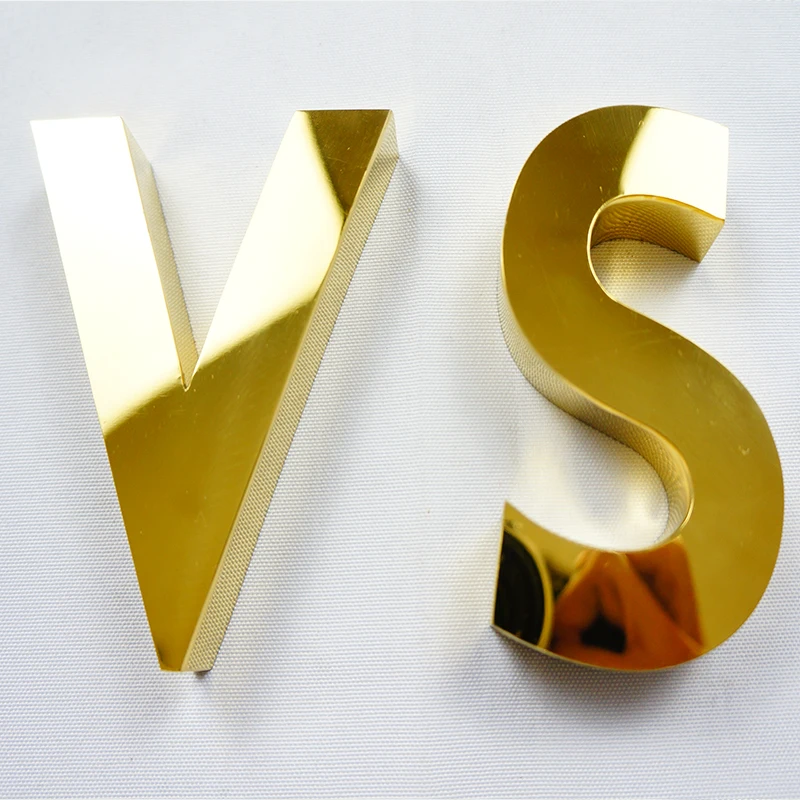 NO Lighting Mirror/Chrome 3D Stainless Steel Outdoor Sign Logo Letters