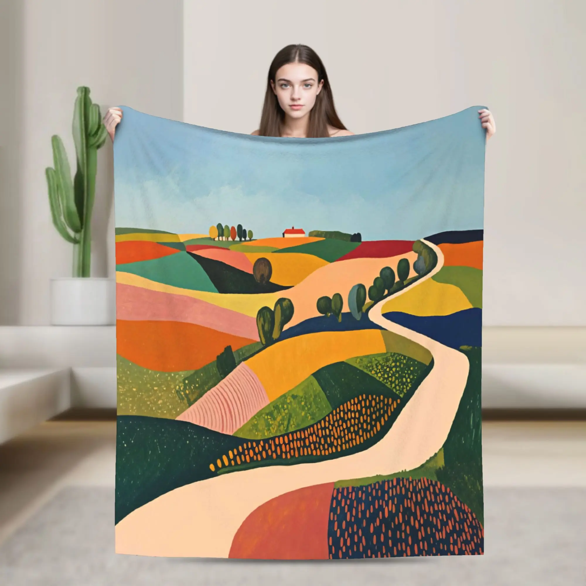 Netherlands inspired by Van Gogh and David Hockney Blanket Quality Super Soft  Throw Blanket Travel Outdoor Funny Bedspread