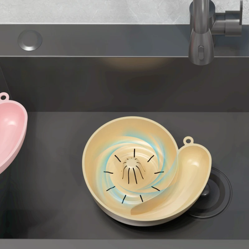 Kitchen Creative Snail Automatic Cleaning Drain Basket Hand Wash Free Fruit Coarse Grains Clear Artifact Home High Beauty