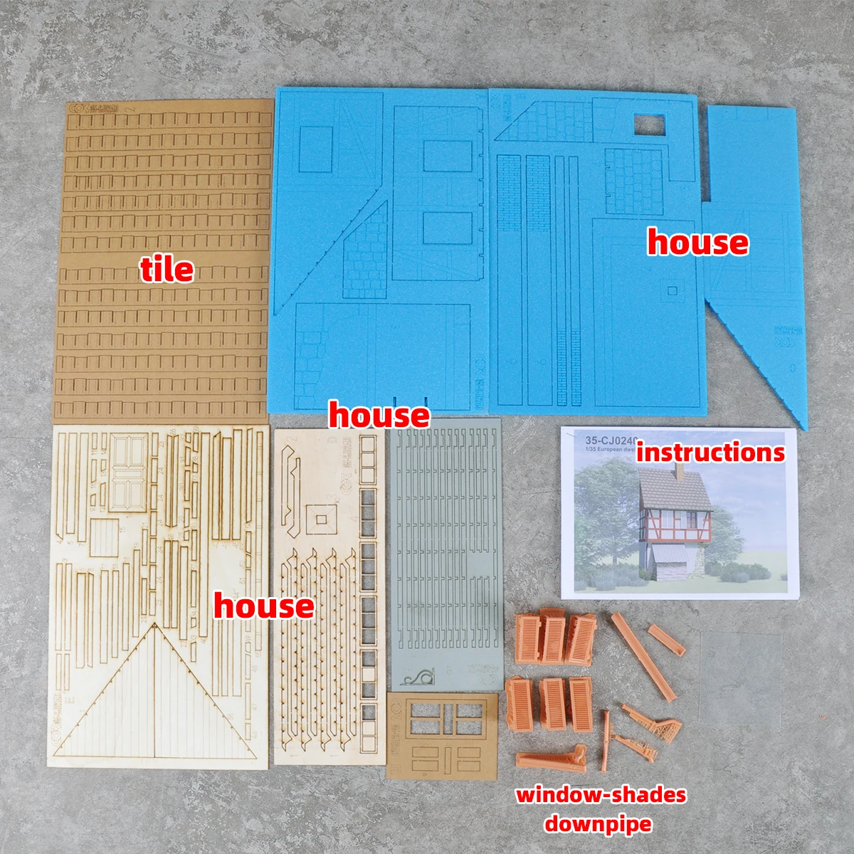 Maquette architecturale à assembler, table de sable, résidence, habitation, maison individuelle, bât