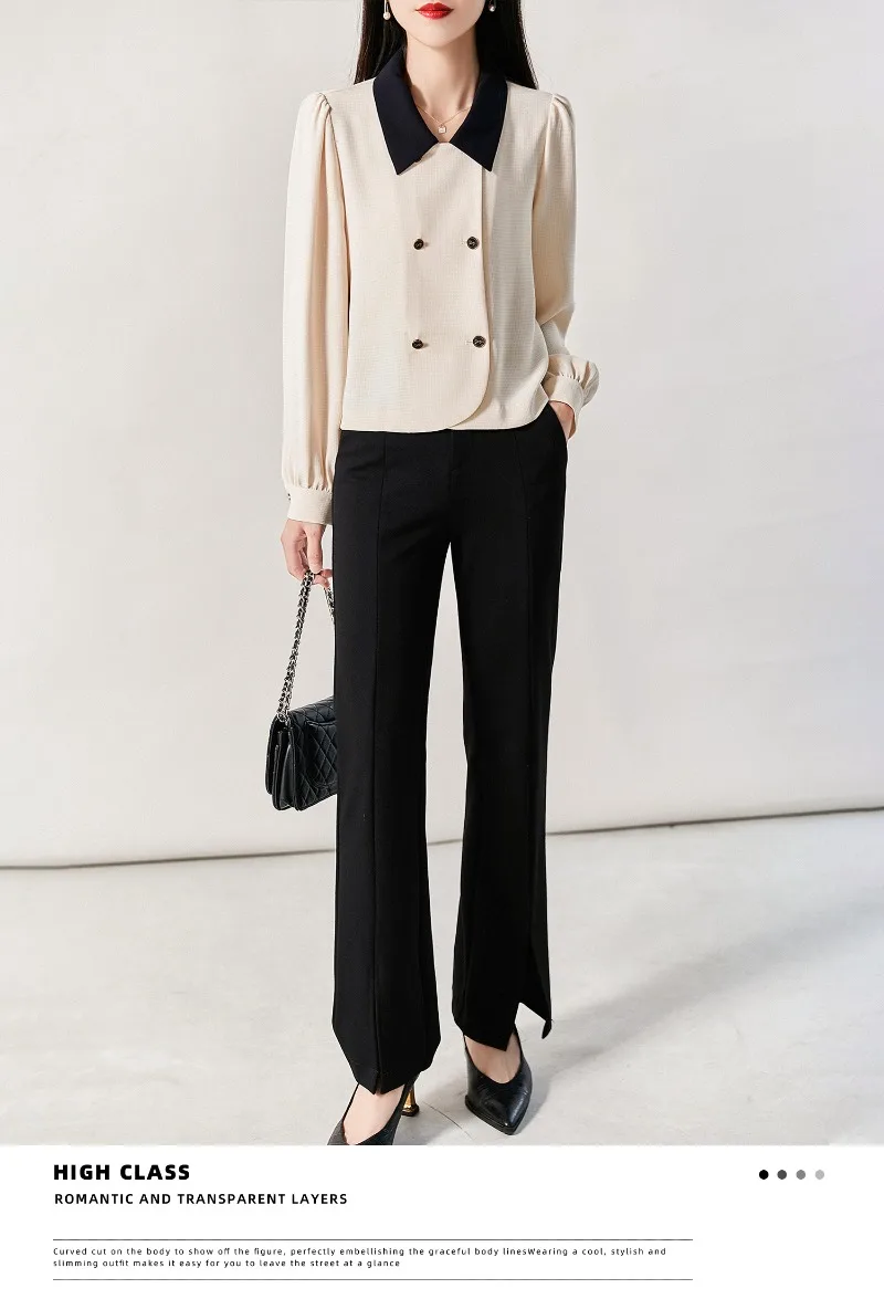 Vintage damesblouses Casual effen kleur Tops Mode Losse zomer Franse kleding Koreaanse damesshirts met lange mouwen