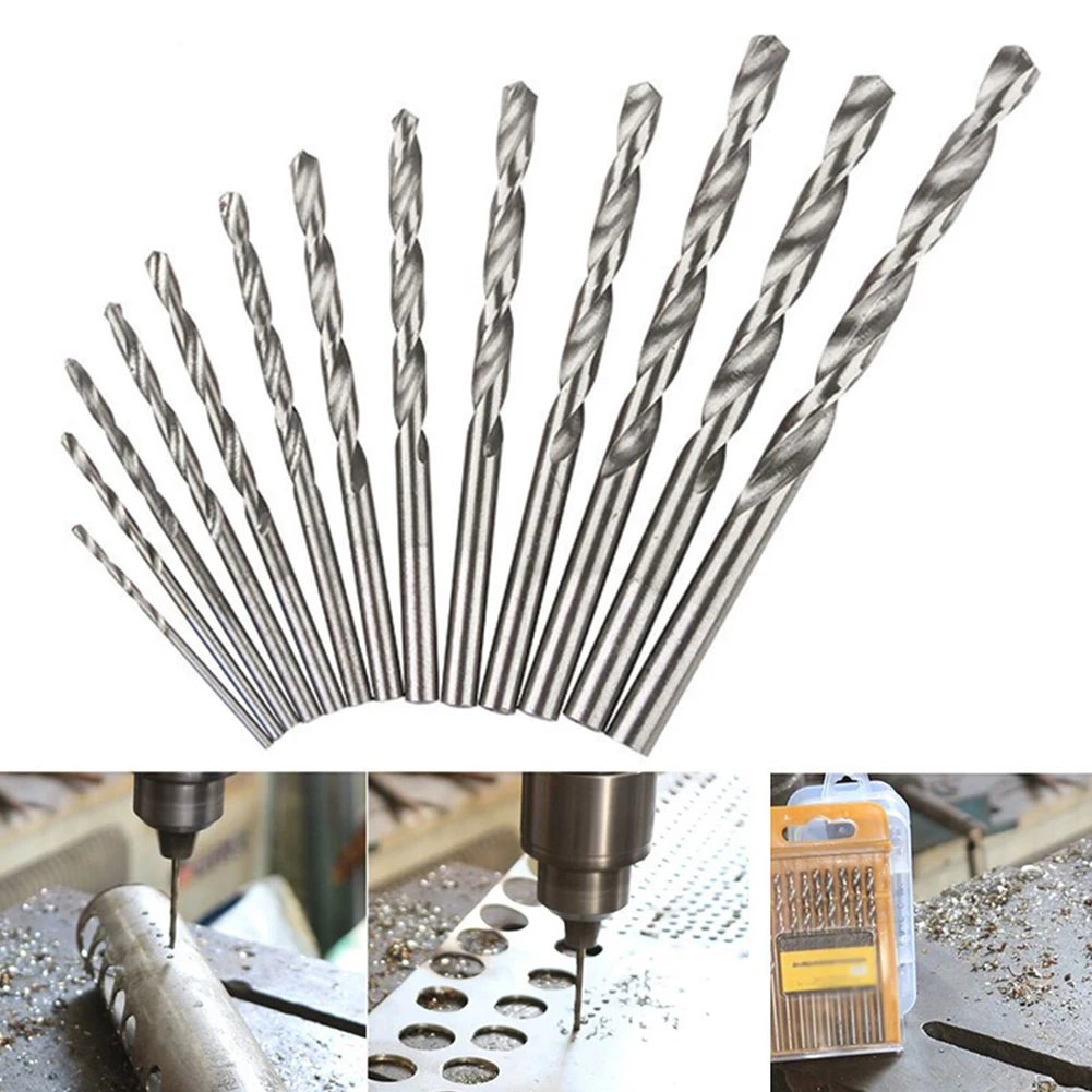 

13pc 1.5-6.5mm Round Shank Drill Bit Set Hole Cutter High Speed Steel For Wood Metal Drilling Bench Drill Woodworking Tool