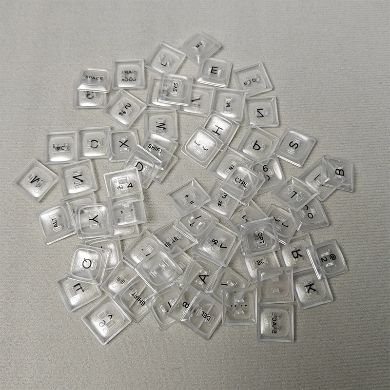 

70Key Chocfox CFX Black White Transparent Low Profile PBT Keycaps For Kailh Choc V1 Mechanical Keyboard Ultra Thin 1u Keycap