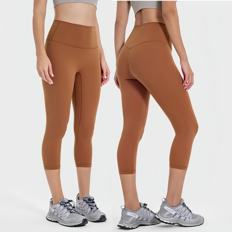 

Women's High-Waisted Booty-Lifting Yoga Capri Leggings - No Visible Panty Line Workout Pants for Spring Summer Fitness Training