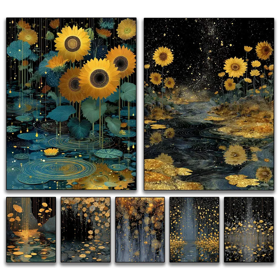 

5D DIY Mucha style Diamond Painting mosaic embroidery full square round rhinestone Pond scenery cross stitch kit home decoration