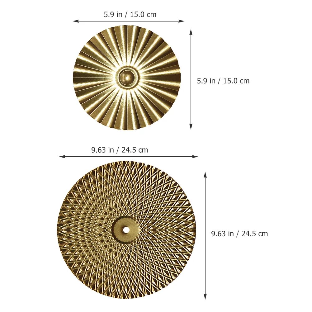 4 Pcs Iron Metal Light Luxury Golden Disc Wall Hanging Room Decoration Home Pendant 4pcs Locket Lattice