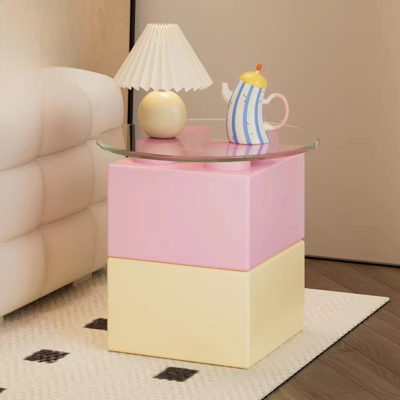Building block coffee table floor ornament living room sofa next to a few home decoration bedside table