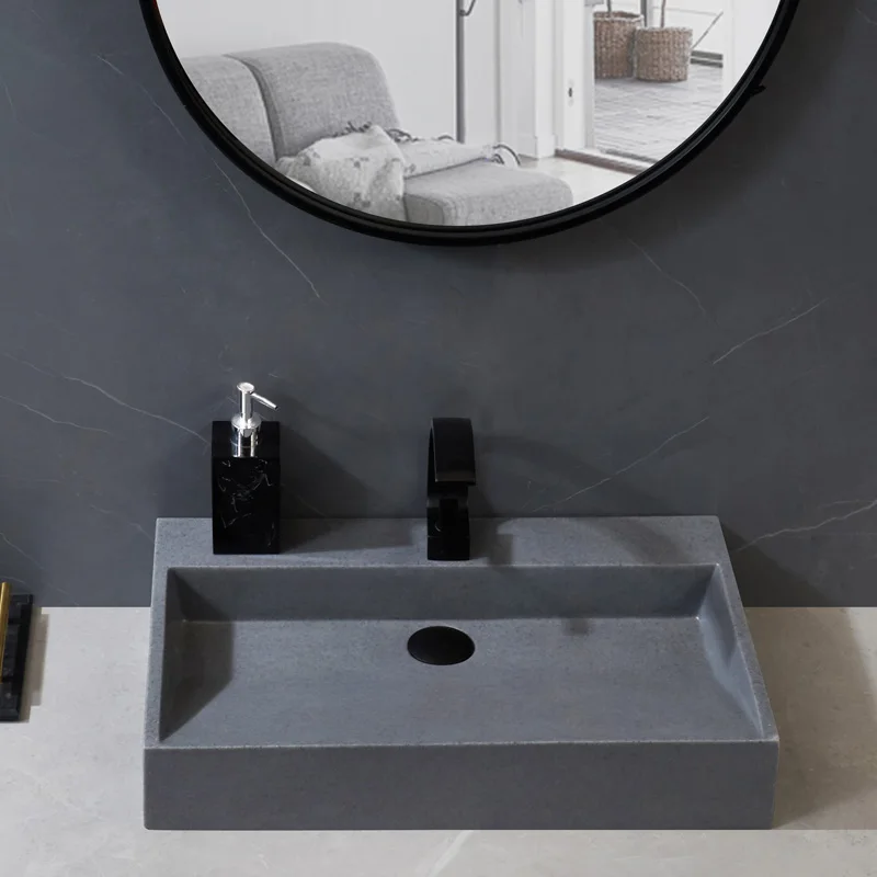 Nordic minimalist tabletop basin personalized design washbasin washbasin cement gray tabletop basin industrial style