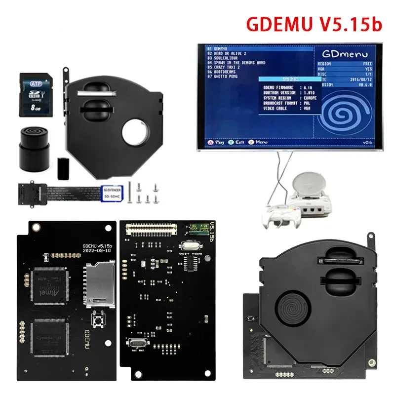 

Gdemu V5 15b for SEGA Dreamcast Optical Drive Emulation Board Remote Card Mount Kit for DC VA1 Console with SD Extension Cable