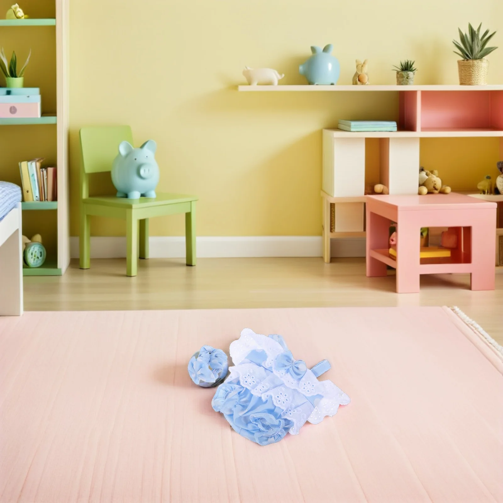 

1 Set 10-Inch Sleepwear Outfit Polyester Nightgown With Headband For Baby Mini Sleep Dress Costume Dollhouse Accessories Reborn