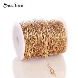 Semitree 1 Meter Stainless Steel Rhombus Chains Bulk DIY Necklace Findings Jewelry Making Accessories Wholesale Crafts Supplies