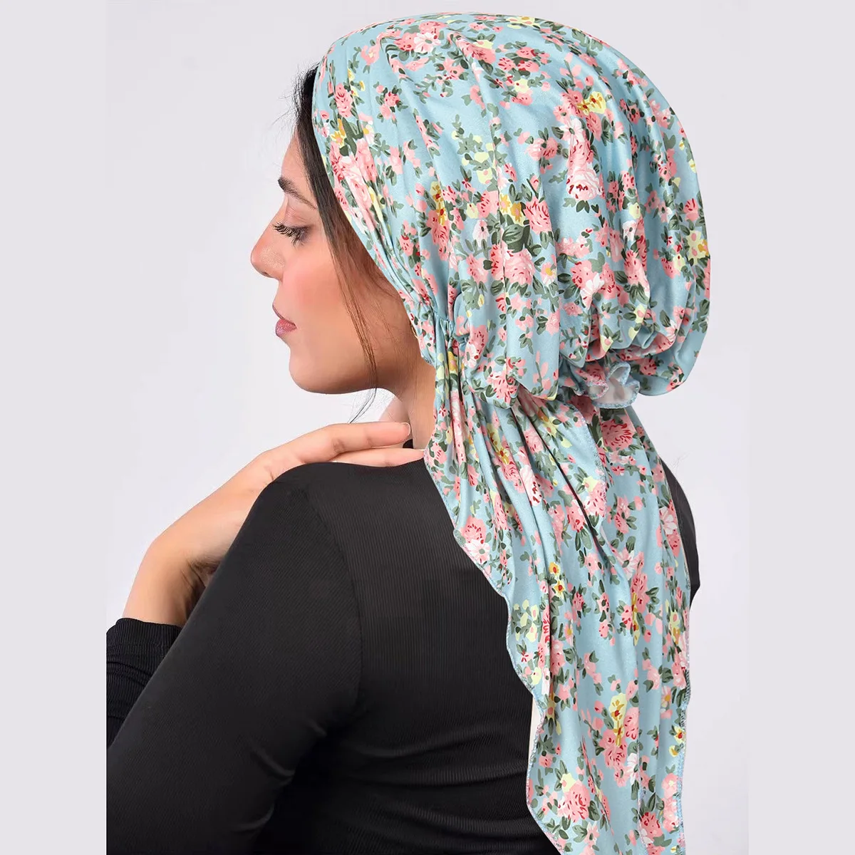 

headscarf women's floral headscarf fashionable and comfortable headscarf lightweight and breathable Muslim hat floral pattern