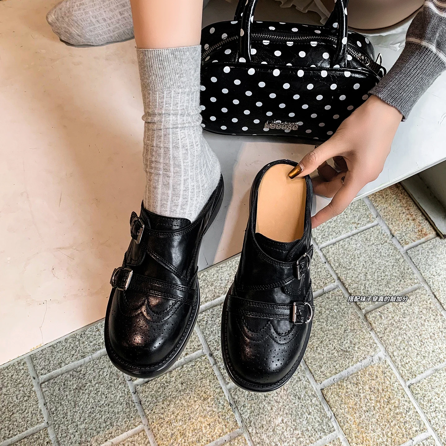 2026 new summer women sandals natural leather 22-25cm split leather+ microfiber +cowhide buckle mules low heel women slippers