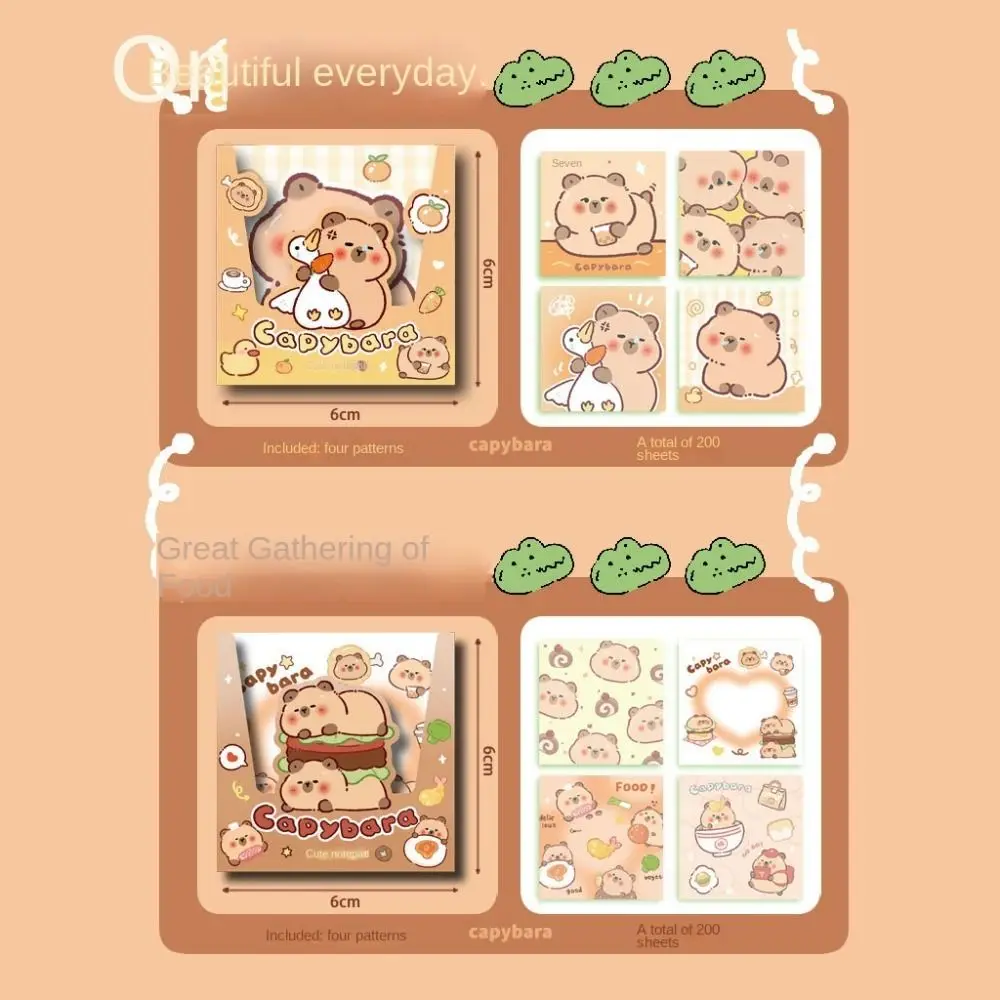 Материал Бумага Капибара Бумага для заметок Стационарные декоративные бирки Мультяшные блокноты для заметок Kawaii Креативный милый блокнот с капибарой