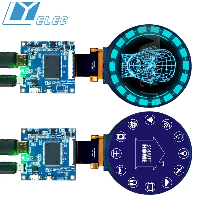 

2025 hot sale 2.8 inch TFT High-Definition Round TFT LCD Display HD-MI Driver Board 480x480 IPS Circular Screen LCD Module
