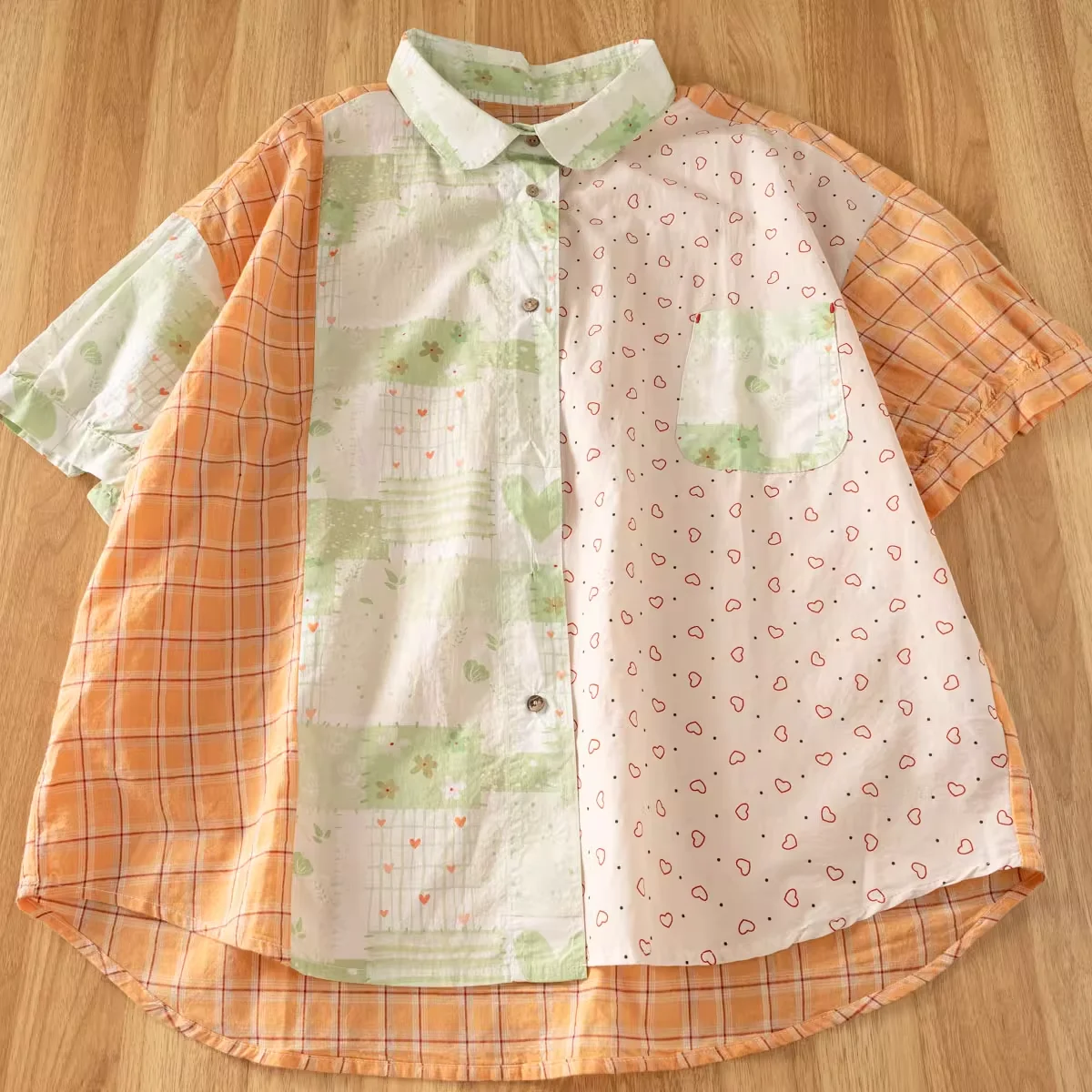 تمثال نصفي 118 سنتيمتر harajuku موضة y2k قمصان وبلوزات مطبوعة هندسية للنساء صيف 100% قطن بلوزات كبيرة الحجم