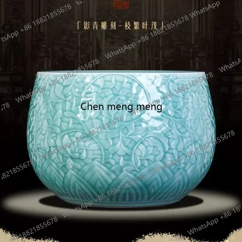 G153 Jingdezhen ceramics Chinese-style shadow blue decorative porch cabinet fish tank decorative ornament